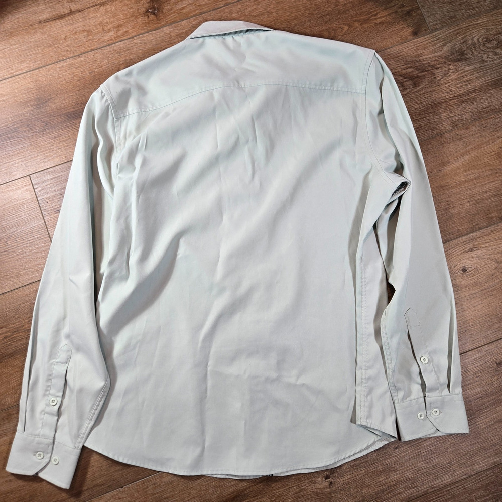 Coofandy Men Long Sleeve Button Down Shirt Medium Green Western Cowboy Casual - Picture 7 of 7